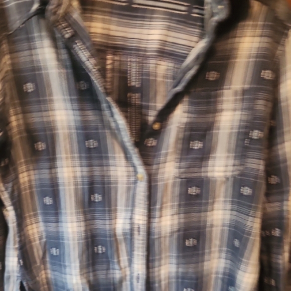Hollister Blue and White Checkered Button Down Shirt - Picture 4 of 5
